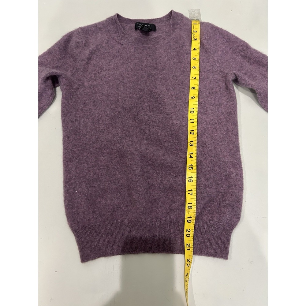 Tahari 2‎ PLY 100% Cashmere Sweater YOUTH Girls Size M Purple Luxe Long Sleeve - Picture 6 of 8